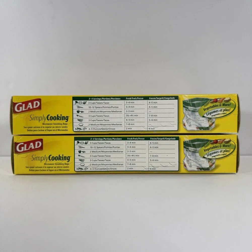 Glad Simply Cooking Microwave Steaming Bags ~ 2 NEW SEALED ~ 20ct DISCONTINUED